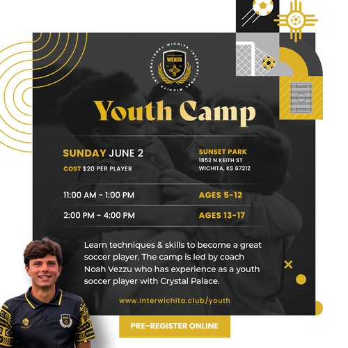 Inter Wichita Youth Soccer Camp poster