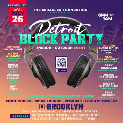 Detroit Block Party '25 - Supporting: The Miracles Foundation and community partners - July 26th poster