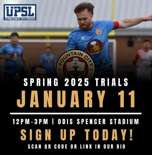 Fountain City FC Spring 2025 Tryout poster