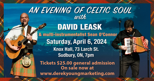 An Evening of Celtic Soul with David Leask and Sean O'Connor Sudbury poster