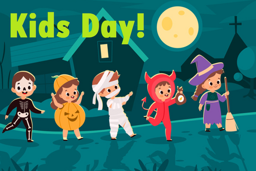 Kids day October 10th 12 (Noon) - 3 PM poster