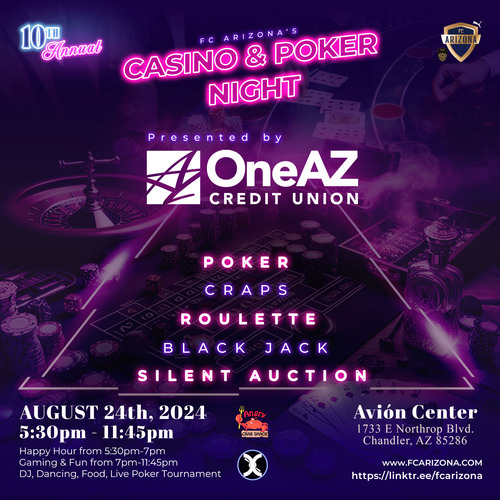 FC Arizona's 10th Annual Casino Night & Poker Tournament Presented by OneAZ Credit Union  image