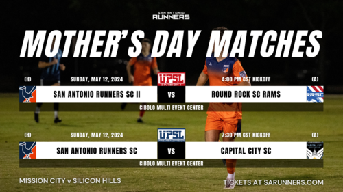San Antonio Runners Men's Soccer | UPSL Double Header - 5.12.24 poster
