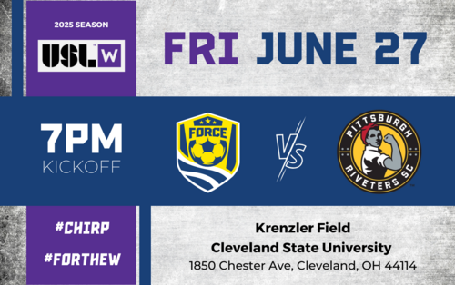 Cleveland Force SC vs Pittsburgh Riveters SC (W League 6/27/25)