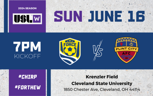 Cleveland Force SC vs Flint City AFC (W League 6/16/24) poster