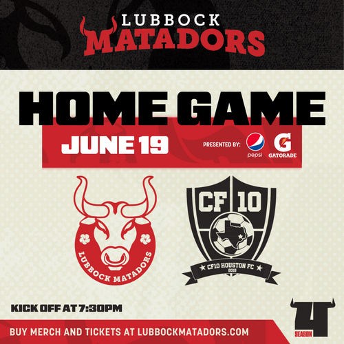 Lubbock Matadors VS CF10 Houston FC 2025 Regular Season poster