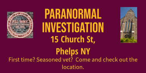 Paranormal investigation w/PSI-WNY poster