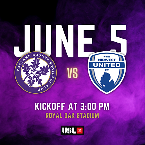 Oakland County FC vs Midwest United poster