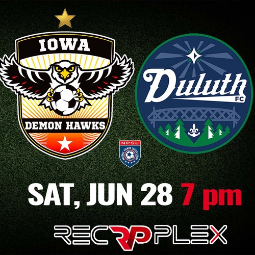 Iowa Demon Hawks vs Duluth FC poster