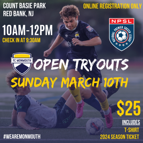 FC Monmouth 2024 Open Tryouts  poster