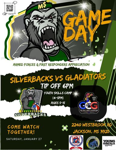 Silverbacks Take on Gulf Coast Gladiators! poster