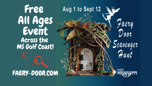 Free Faery Door Scavenger Hunt on the MS Gulf Coast poster