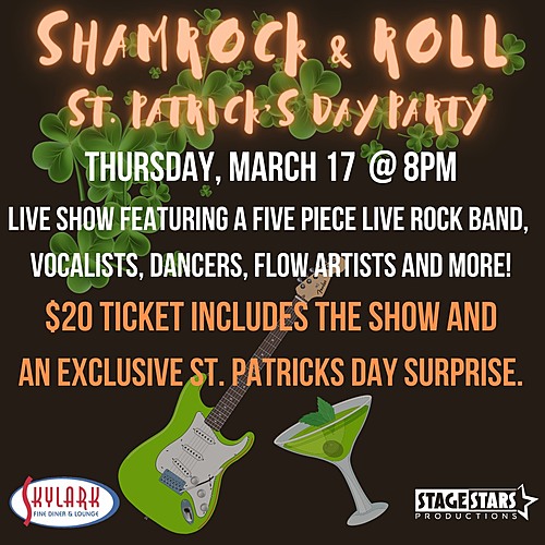 SHAMROCK & ROLL St. Patrick 's Day Party poster