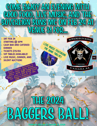 3rd Annual Baggers Ball 2024: A Unique Motorcycle Themed Semi Formal Event ⚡ poster