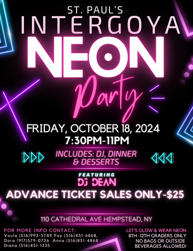 INTERGOYA NEON PARTY poster