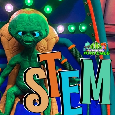 AlienBot Building & Freaky 3D Mini Golf poster