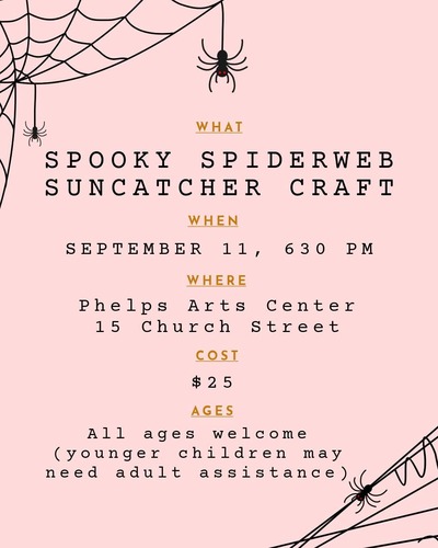 Make and take stained glass spiderwebs poster