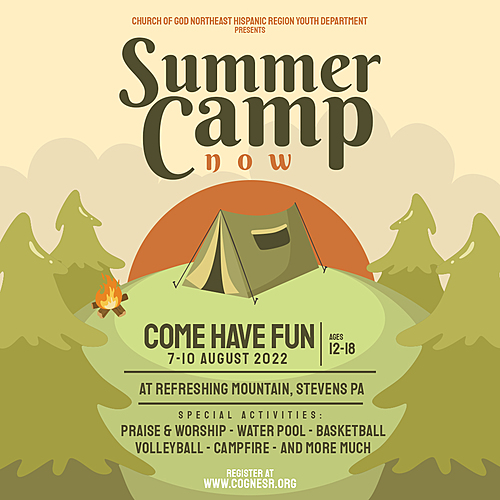 Church of God Northeast Hispanic Region Youth Summer Camp (Ages 12-18) poster