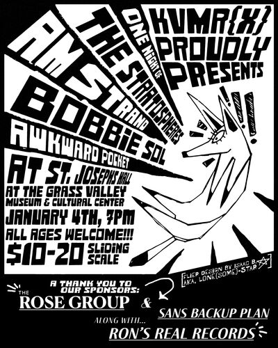 KVMRx Presents; The Stratospheres, Am Strand, Bobbie Sol & Awkward Pocket poster