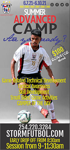 Advanced Soccer Summer Camp 2021 poster