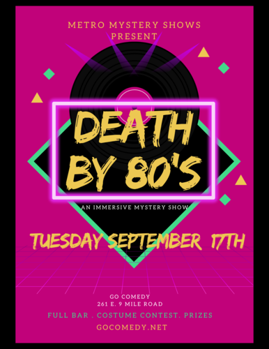 Metro Mystery Shows Presents: Death by 80's I A Bodacious Murder Mystery  poster