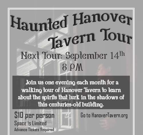 Haunted Hanover Tavern Tours September poster