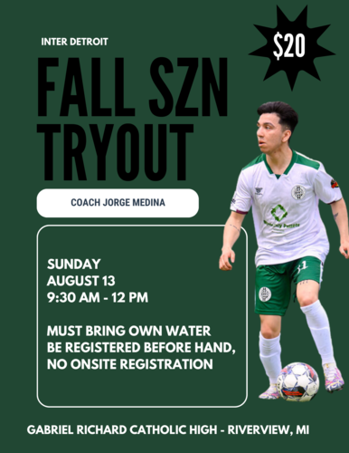 Inter Detroit Fall Tryout poster