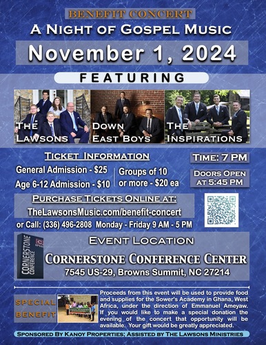 Benefit Concert | A Night of Gospel Music poster