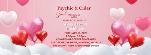 Psychic and Cider with Janis Boscarello  January 2025 poster