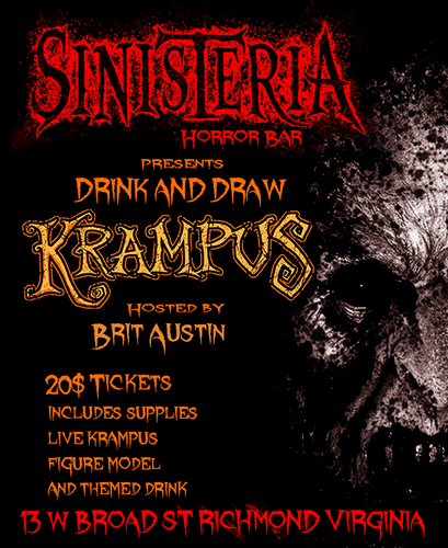 Drink and Draw "Krampus!!" poster