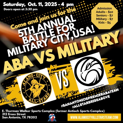 Military City Showdown: Alamo City All-Stars vs JBSA Lackland Warhawks poster