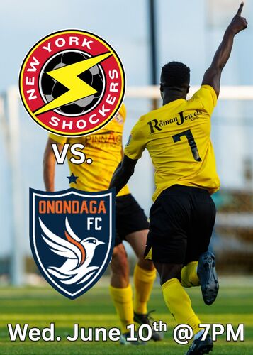 Shockers UPSL VS. Onondaga FC poster