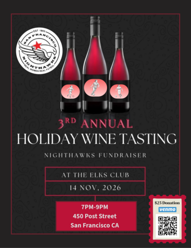 SF Nighthawks 3rd Annual Holiday Wine Tasting Fundraiser poster