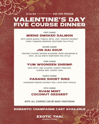 Exotic Thai's Valentine's Day 5-Course Dinner poster