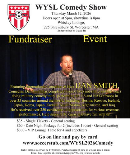 WYSL Comedy Soccer Night poster