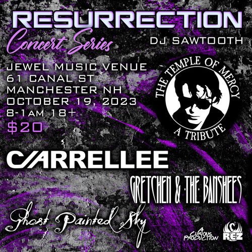 Temple of Mercy, Carrellee, Gretchen & the Banshees, and Ghost Painted Sky poster