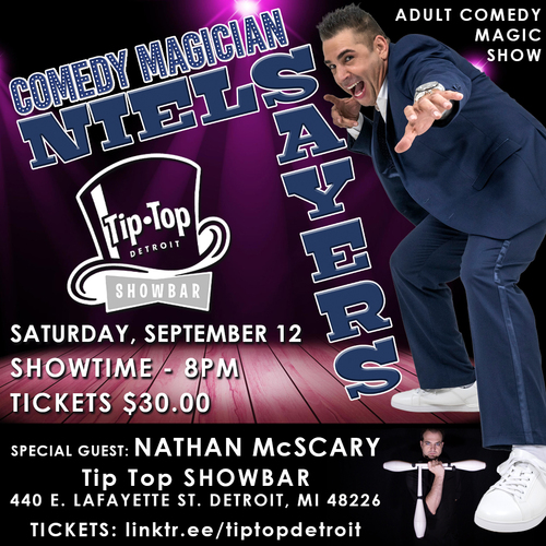 Niels Sayers in Detroit w/ special guest Nathan McScary poster