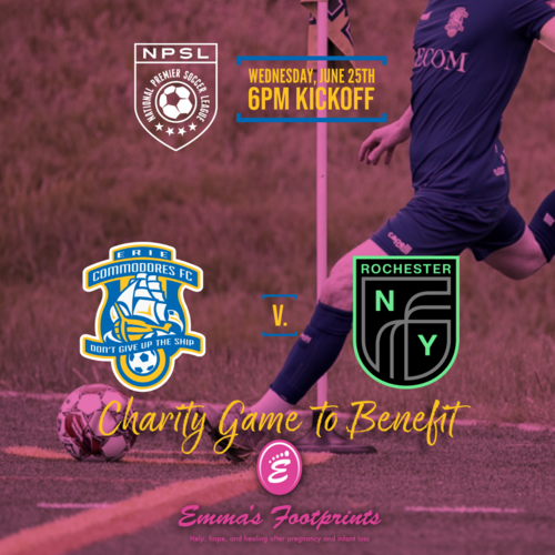 (NPSL) Erie Commodores FC v. RNY FC // Charity Game to Benefit Emma's Footprints poster