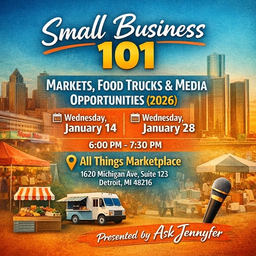 Small Business 101: Markets, Food Trucks & Media Opportunities 2026 poster