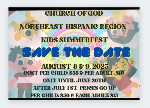 KIDSFEST 2025 Church of God Northeast Hispanic Region (Ages/Edades 5-11)  poster