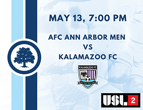 AFC Ann Arbor Men vs Kalamazoo FC poster