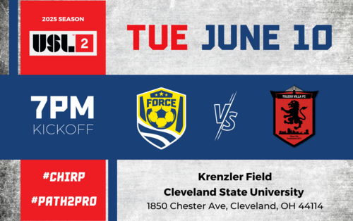 Cleveland Force SC vs Toledo Villa FC (USL League 2 6/10/25)