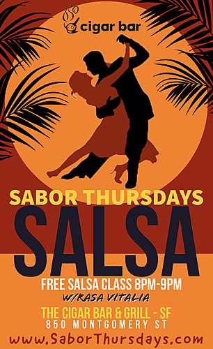 Sabor Thursdays Salsa  at Cigar Bar and Grill poster