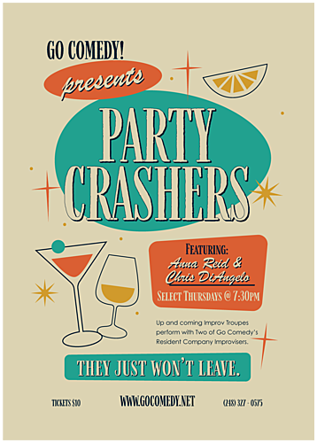 Party Crashers | Monthly Improv Comedy Show poster