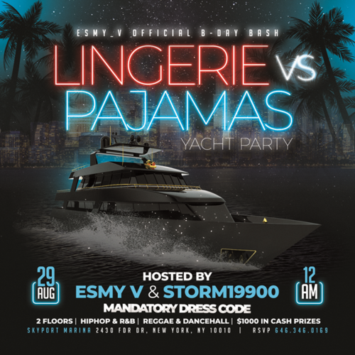 LINGERIE VS. PAJAMAS MIDNIGHT YACHT PARTY poster