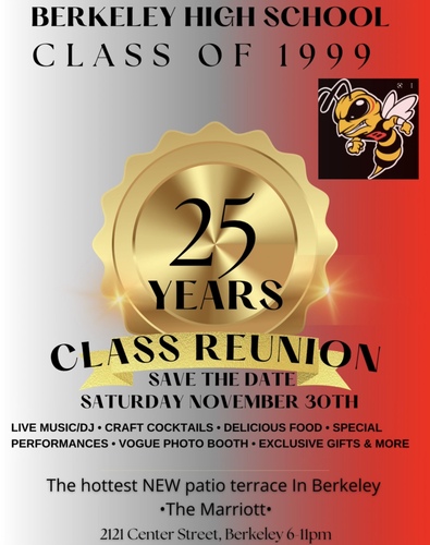 Cheers to 25 years!! BHS c/o 1999 Reunion  poster