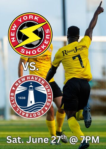 Shockers NPSL VS. New Haven United FC poster