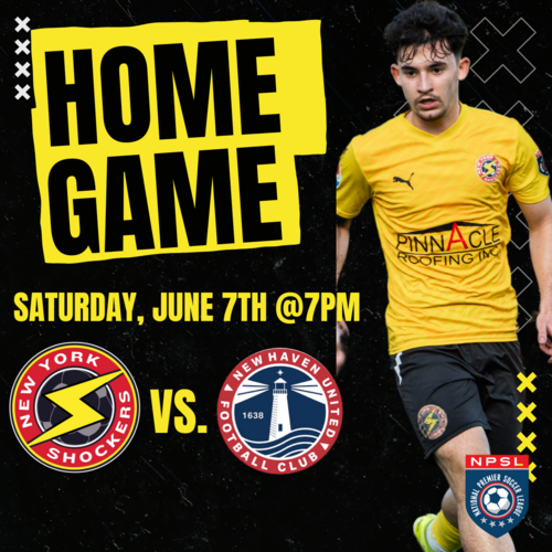 Shockers Men's Home Game VS. New Haven United FC June 7th poster