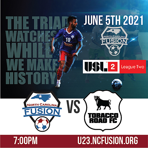  USL-2 NC Fusion vs Tobacco Road FC poster