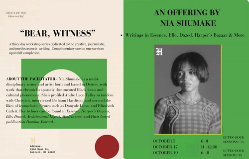 Experience Bear Witness: 3 Days of Writers' Mastery poster